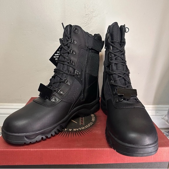 NIB Rothco 8” Black Tactical Boot W/ Side Zipper SWAT Combat Boots Size 11 New main image 7